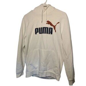 Puma Essentials Logo White Pullover Hoodie Size M